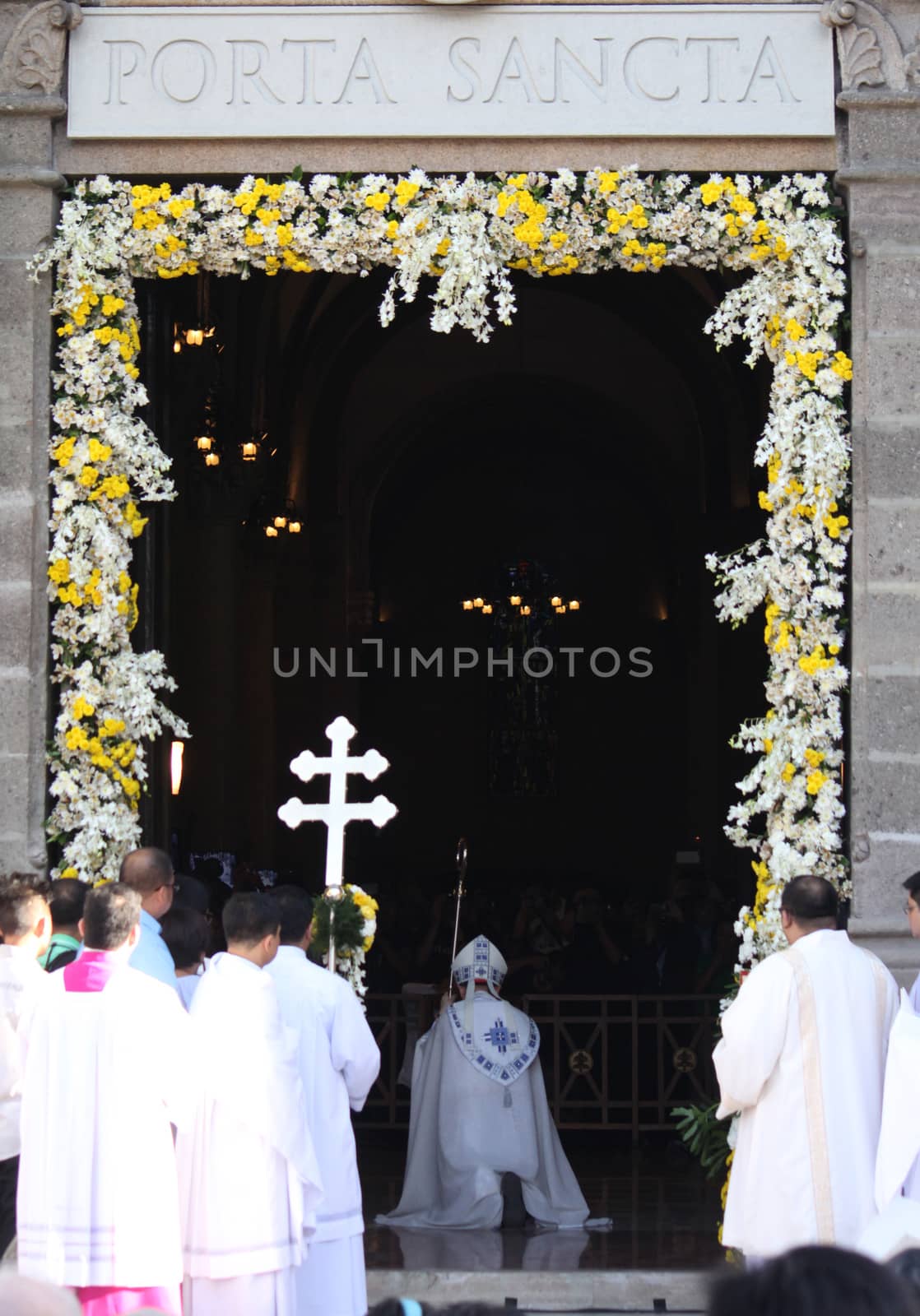 PHILIPPINES, Manila: Manila Archbishop Luis Antonio Cardinal Tagle opened the Holy Door of Manila Cathedral to mark the beginning of Year of Mercy in the Philippines on December 9, 2015. Pope Francis led the ceremonial opening of Holy Door of St. Peter's Basilica yesterday. Pope Francis declared December 8, 2015 (Feast of the Immaculate Conception of Mary) to November 20, 2016 (Feast of the Christ the King) as Jubilee Year of Mercy.