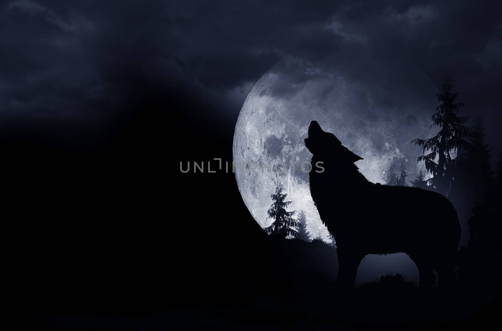 Howling Wolf Background by welcomia
