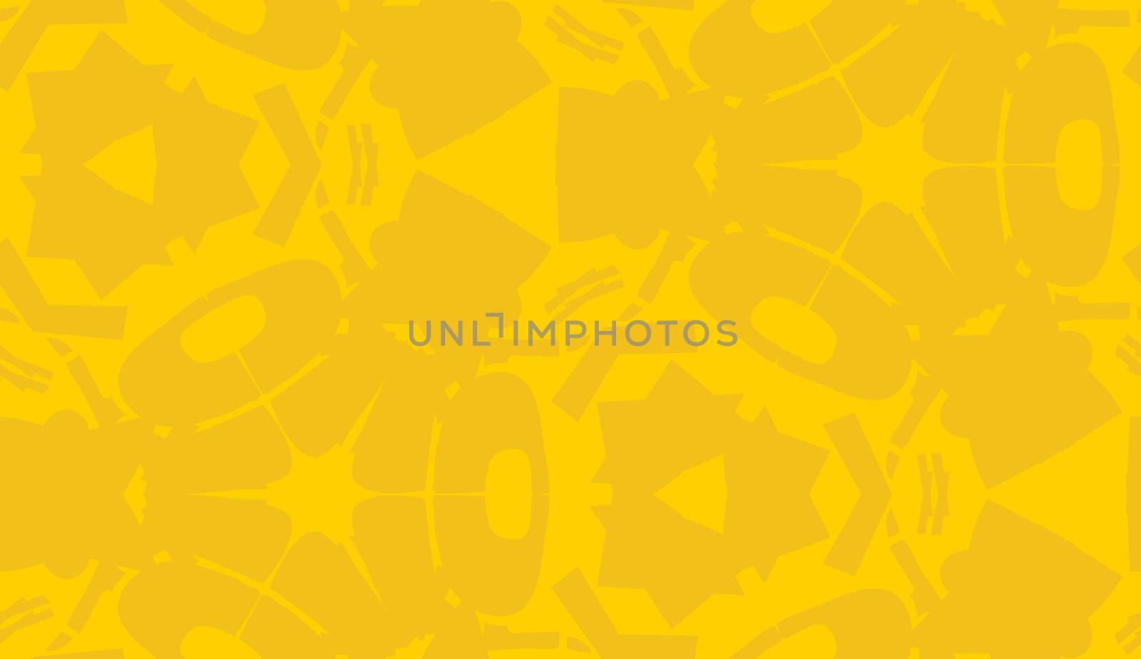 Seamless abstract yellow shapes in wallpaper background pattern