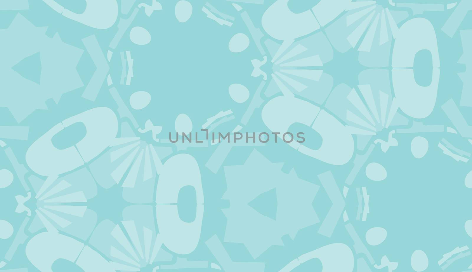 Repeating abstract blue shapes in repeating wallpaper background pattern