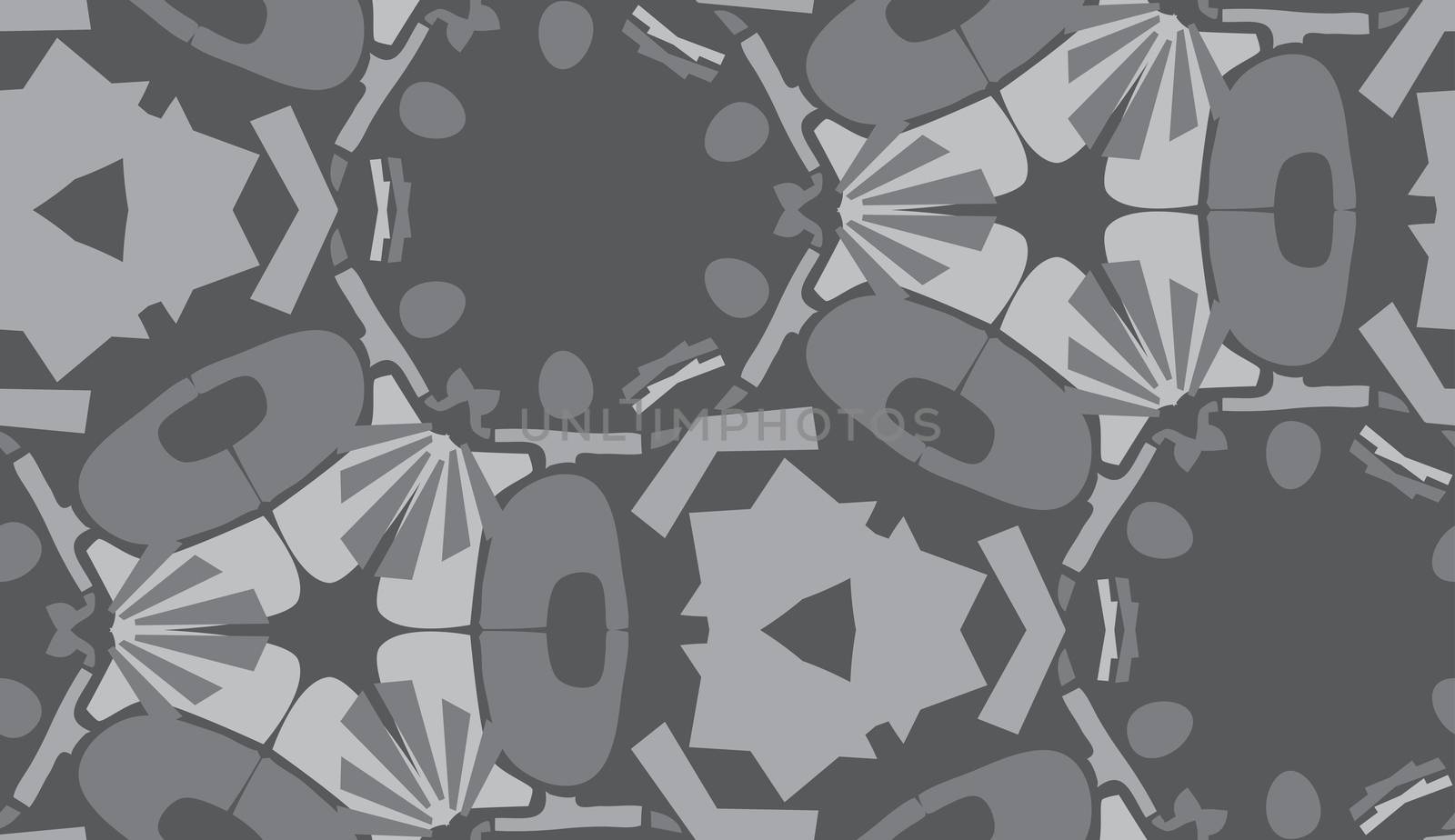 Repeating gray abstract shapes in repeating background pattern