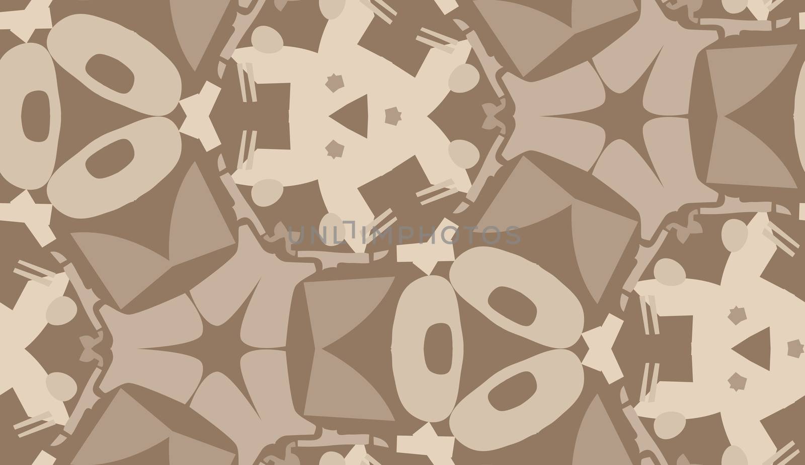 Seamless brown abstract shapes in repeating background pattern