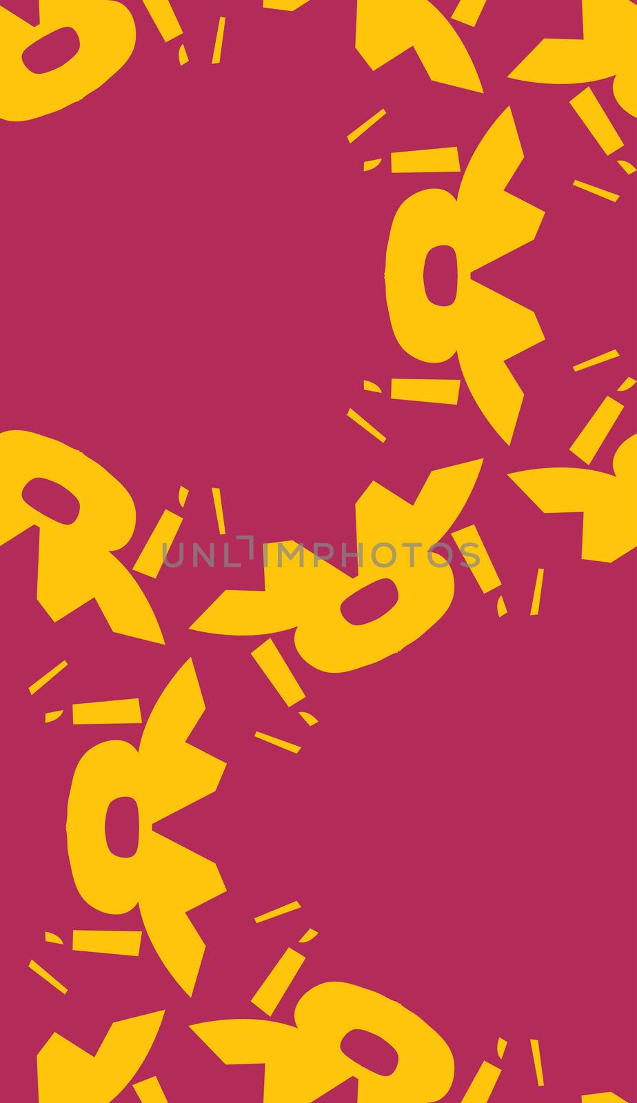 Abstract yellow shapes in repeating wallpaper pattern