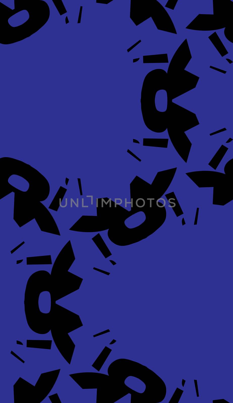 Black and blue shapes in repeating wallpaper pattern
