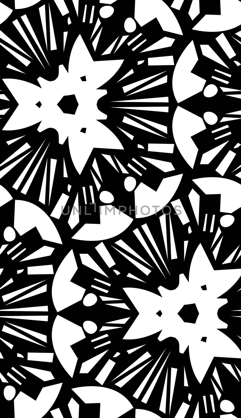 White Starburst Repeating Pattern by TheBlackRhino
