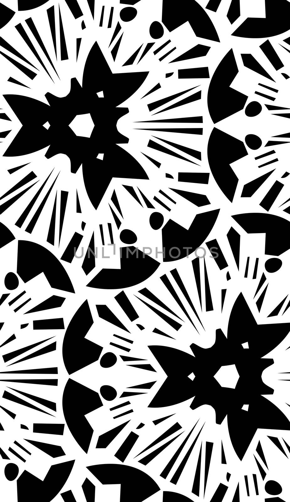 Black Starburst Seamless Pattern by TheBlackRhino