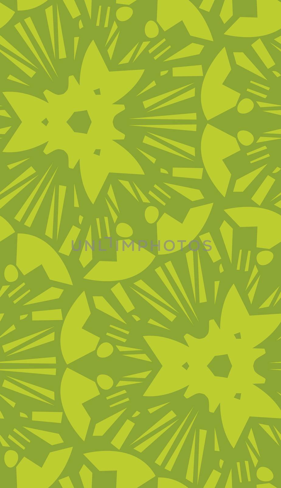 Seamless green starburst floral background wallpaper pattern
