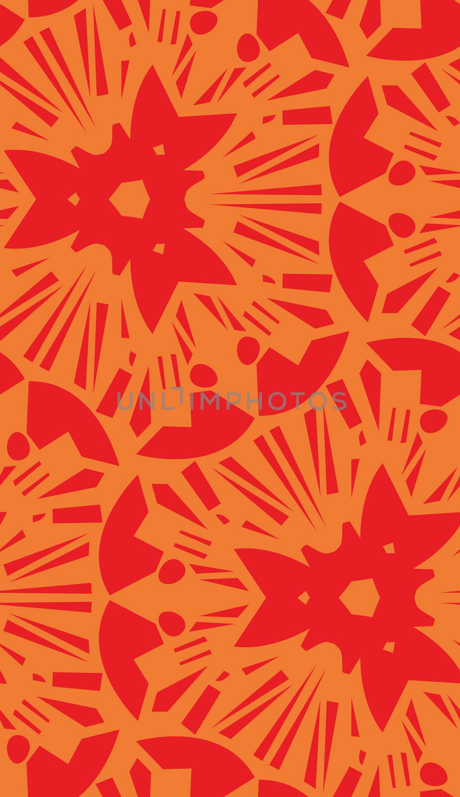 Orange Starburst Repeating Pattern by TheBlackRhino