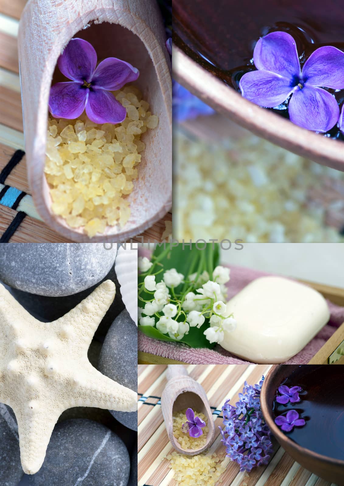 Collage of spa products. by dolnikow