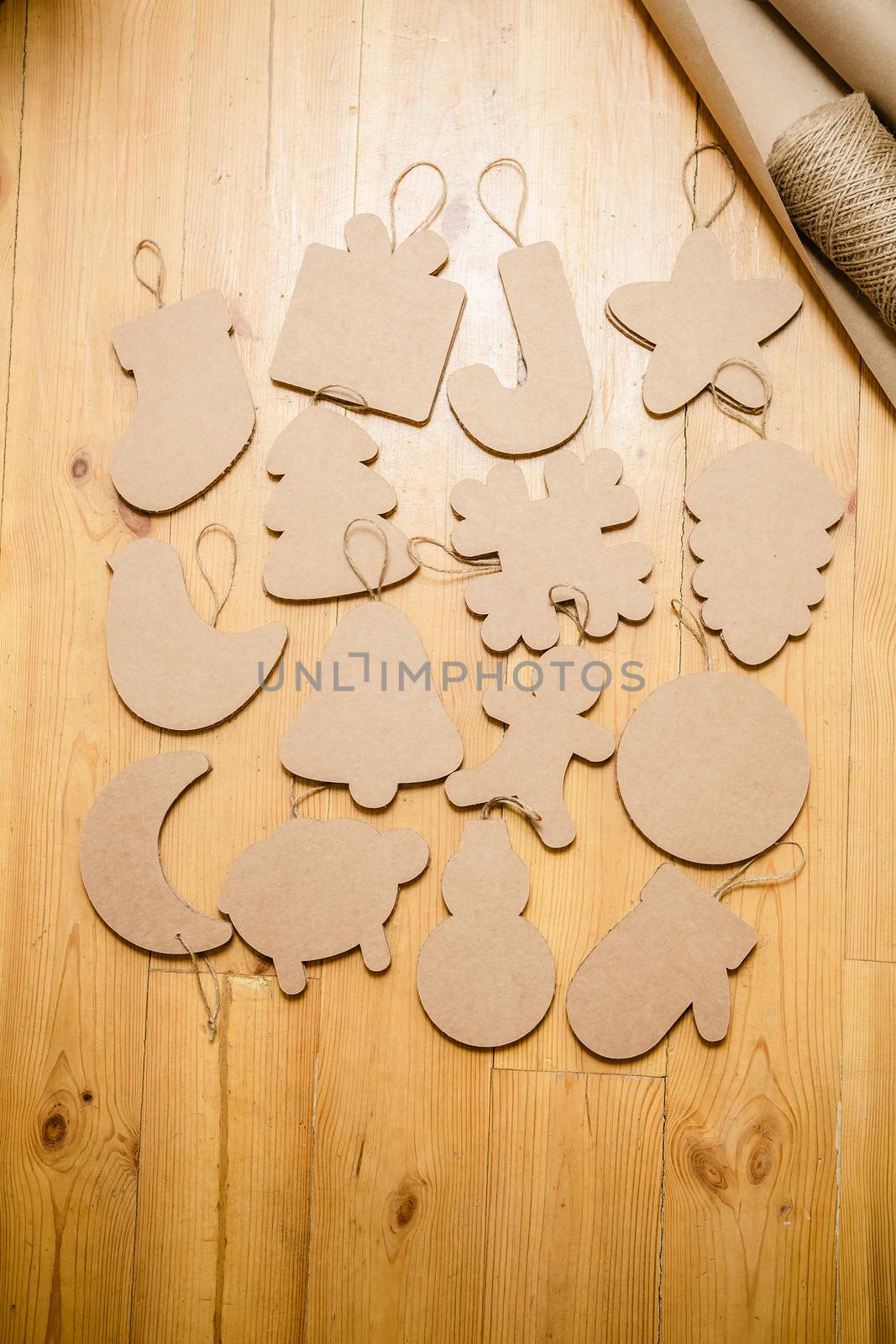 Cardboard toys for the Christmas tree or garland. New year decorations. by sarymsakov
