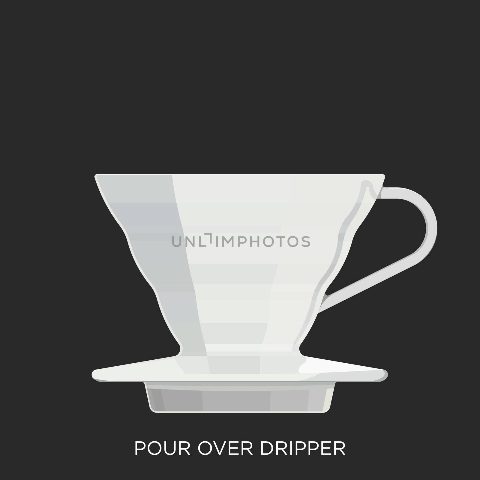 White Pour Over Dripper, also known as drip brewer or filtered coffee maker, let water seeping through the ground coffee, absorbing its oils and essences, solely under gravity, then passes through the bottom of the filter.