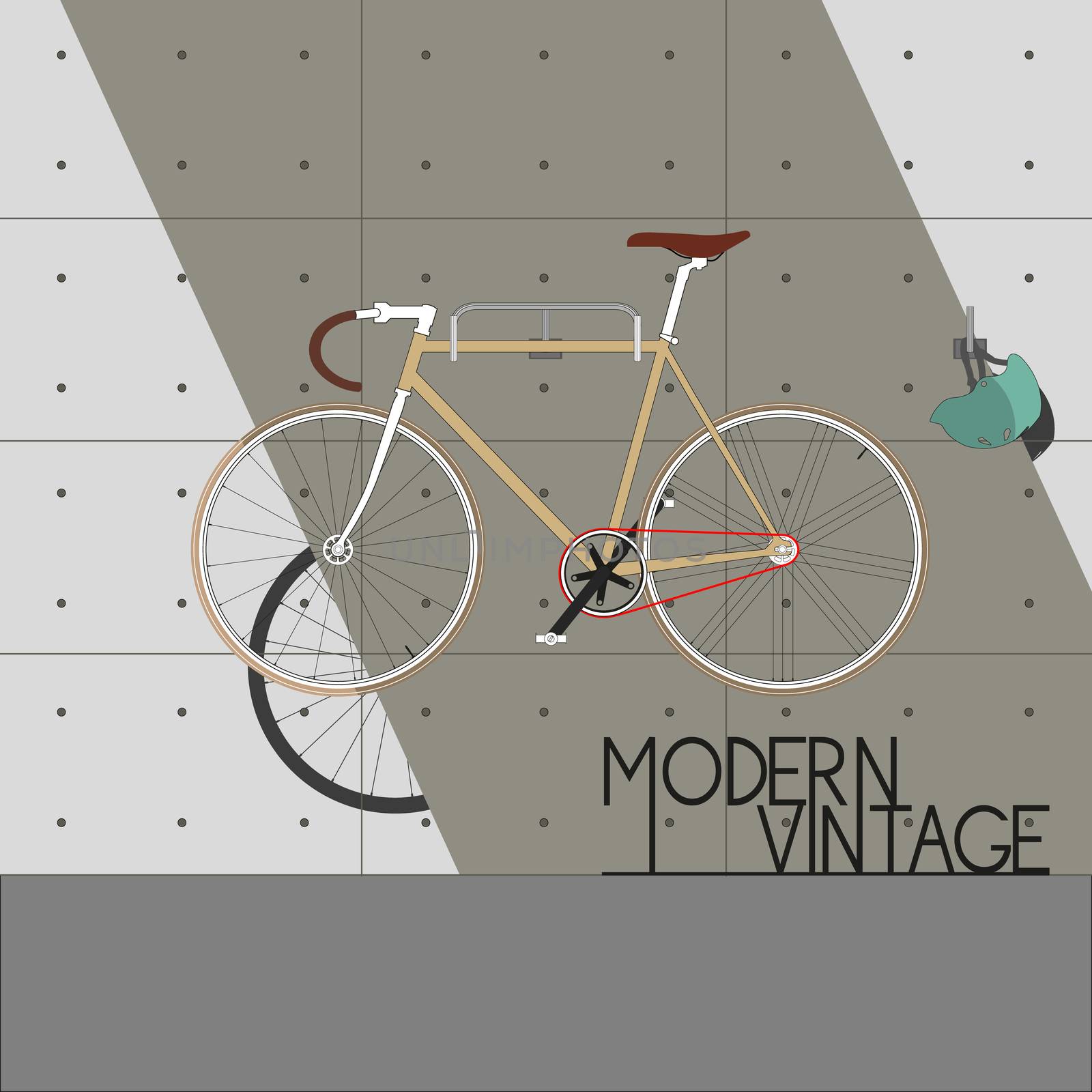 Vintage Bike on modern wall by landscafe