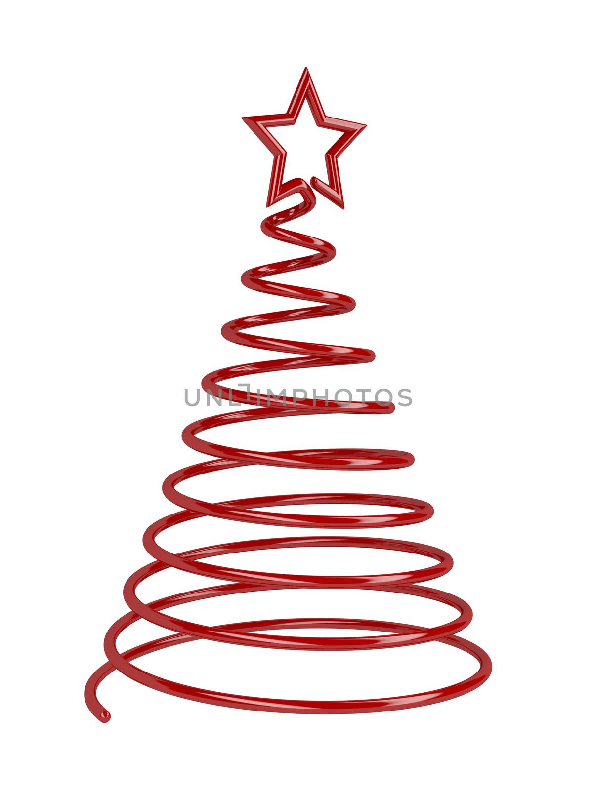 Stylized Christmas tree on white background