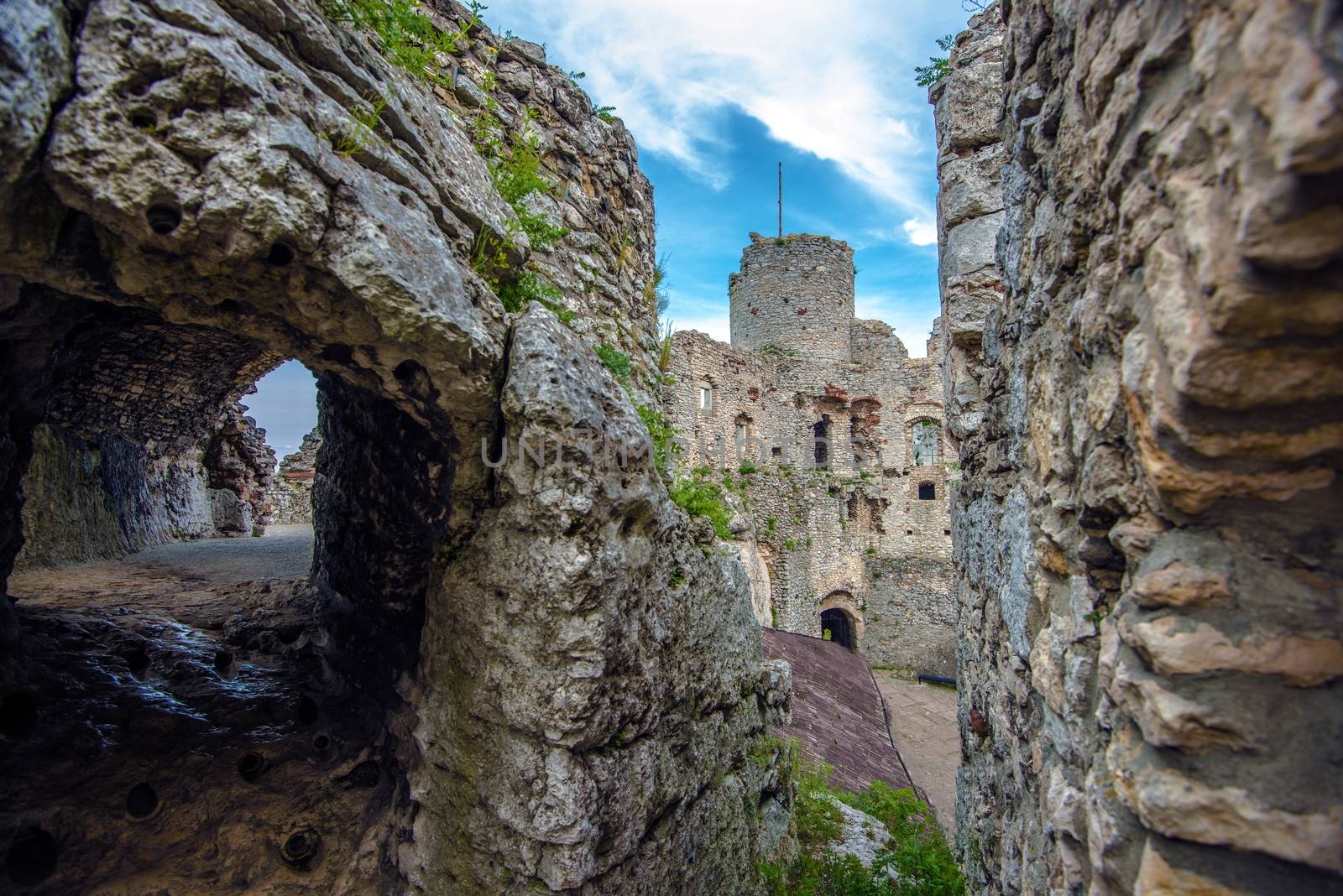 Castle in Ogrodzieniec Poland. Medieval Castle Ruins. Poland, Europe.