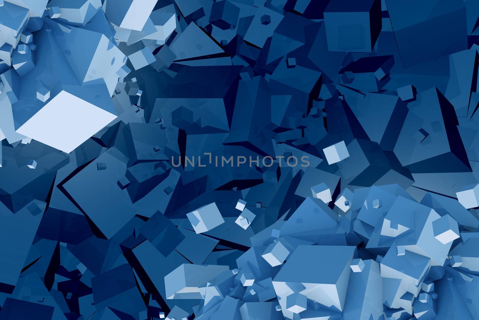 Chaotic Cubes Abstract Background Illustration.
