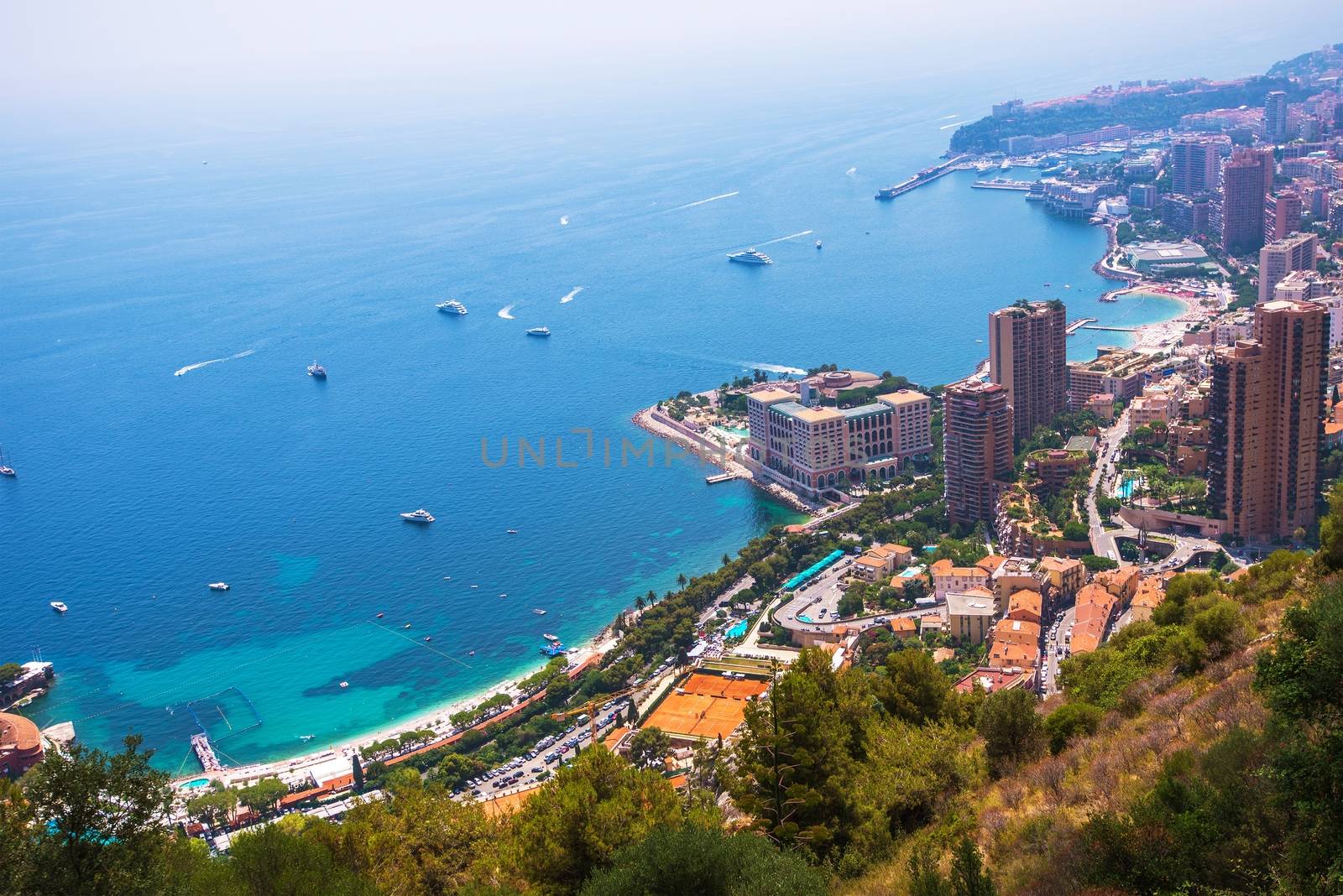 Aerial View of Monte Carlo, Monaco, Europe. Monaco Cityscape.