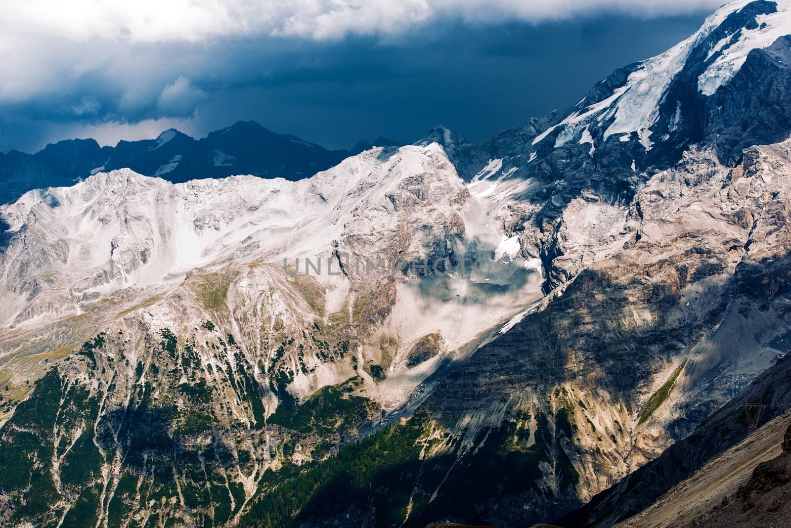Scenic Italian Alps. Mountains Range in the Italy, Europe. Italian Alps Scenery.