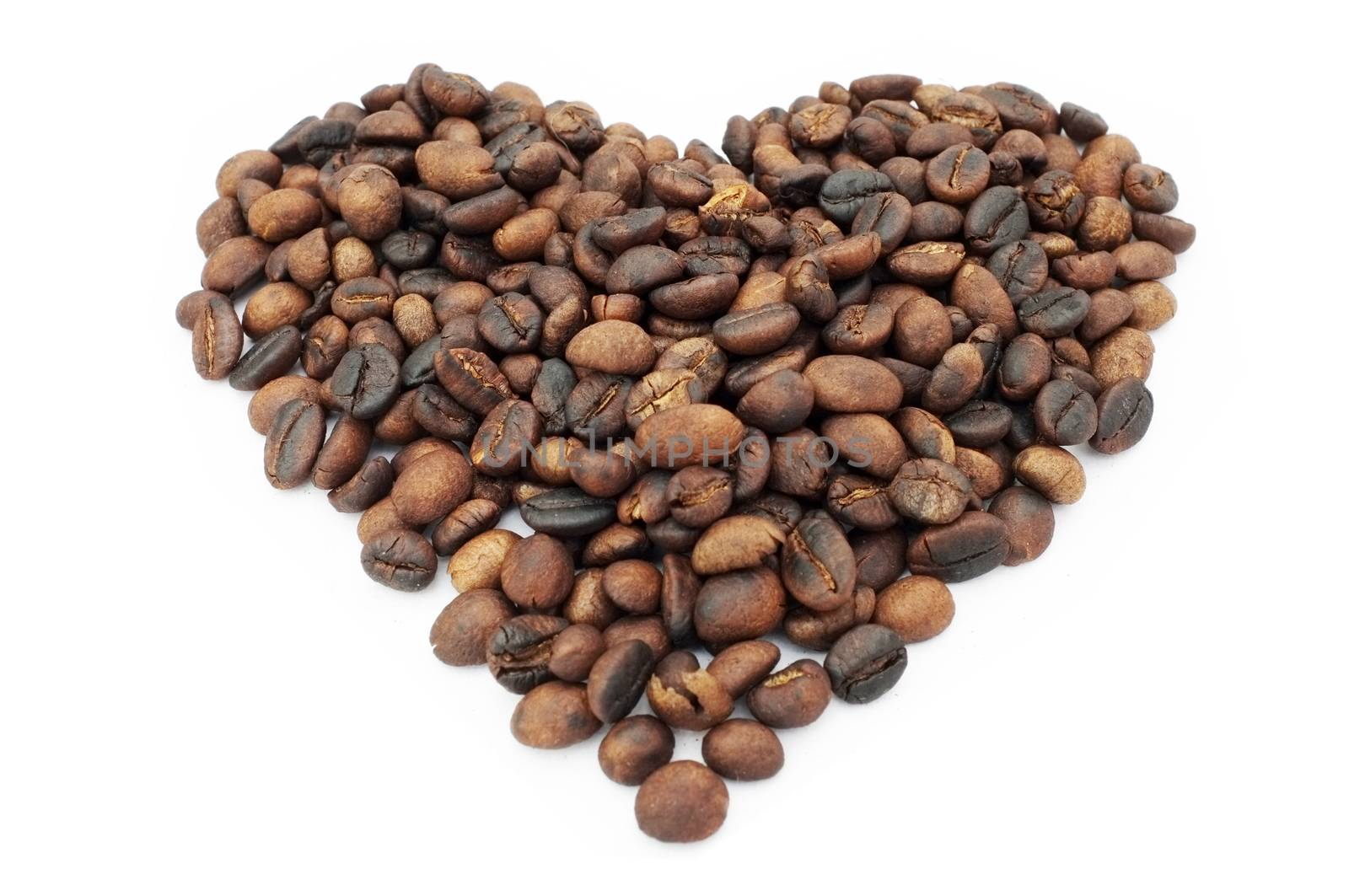 Coffee beans in heart shape by Hepjam