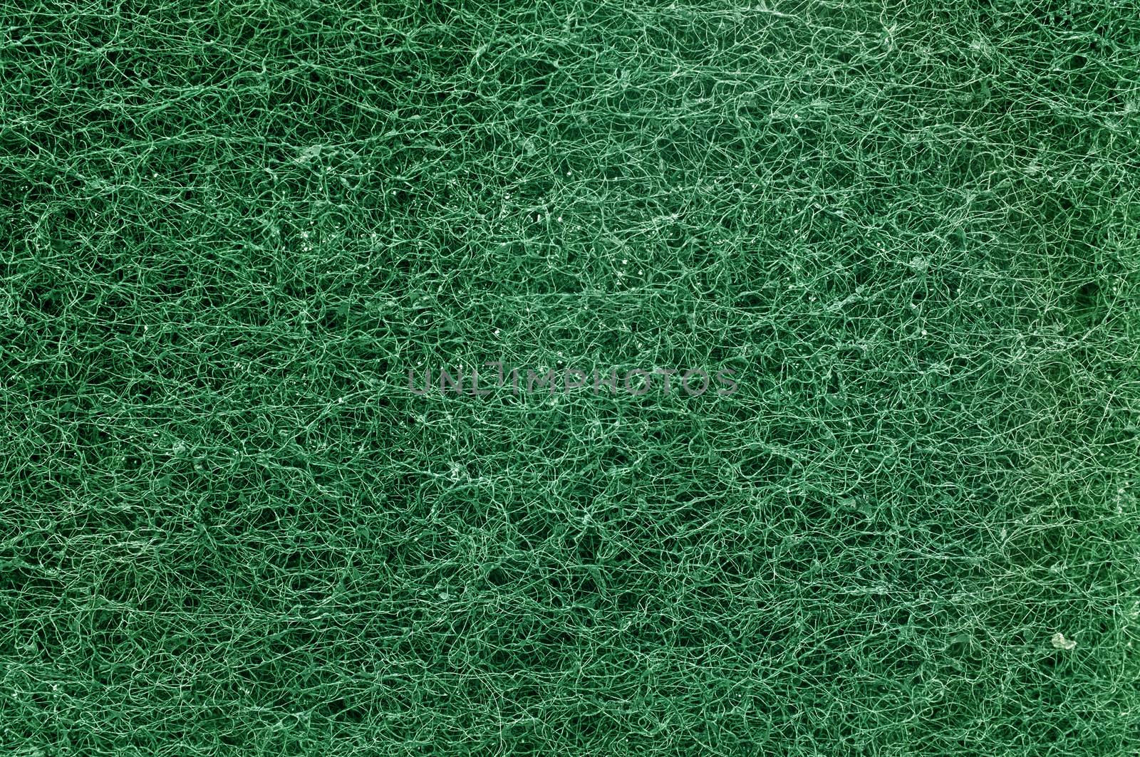 Surface texture of clean scrubber in green color for background or wallpaper