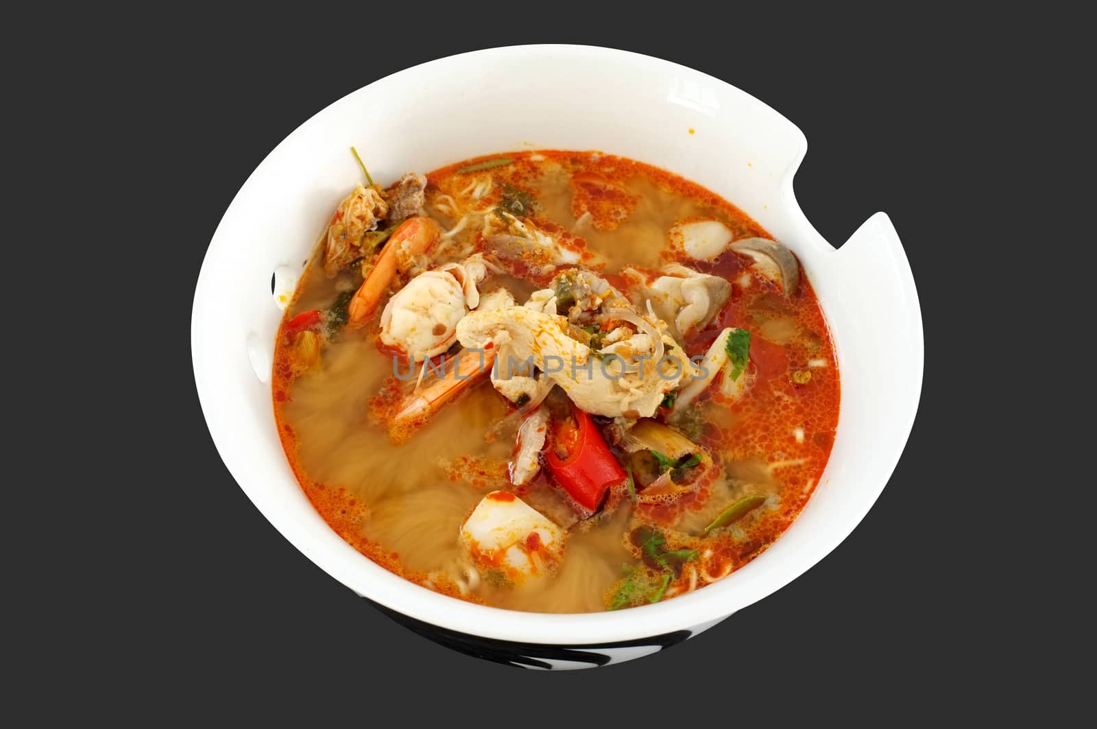 Tom Yam, Thai traditional food, spicy soup by Hepjam