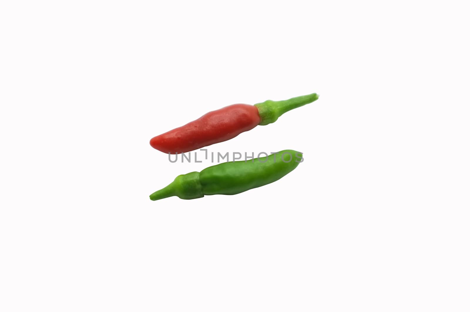 Thai chili pepper, red and green colors by Hepjam