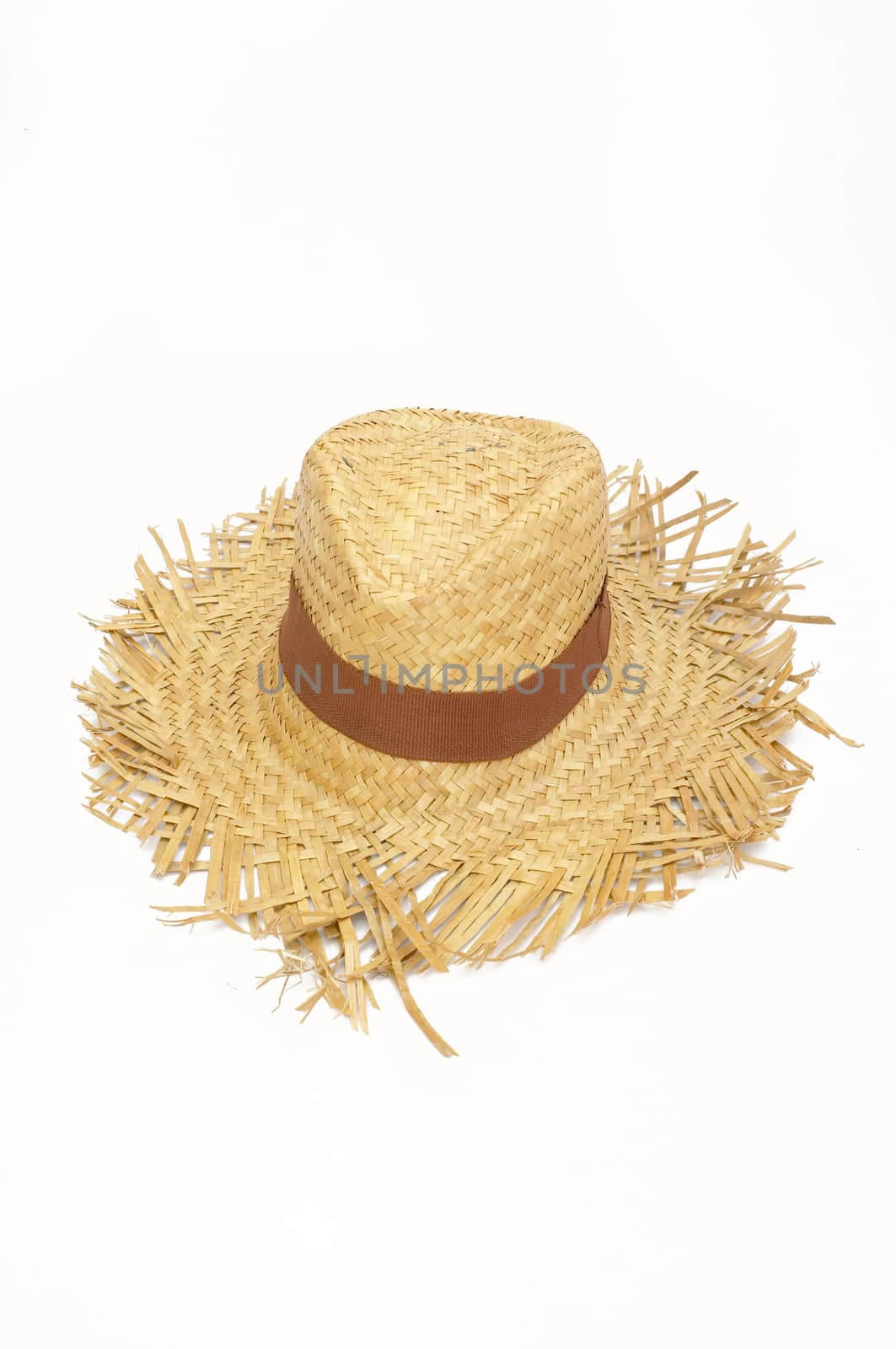 Straw hat, summer panama isolated on a white background