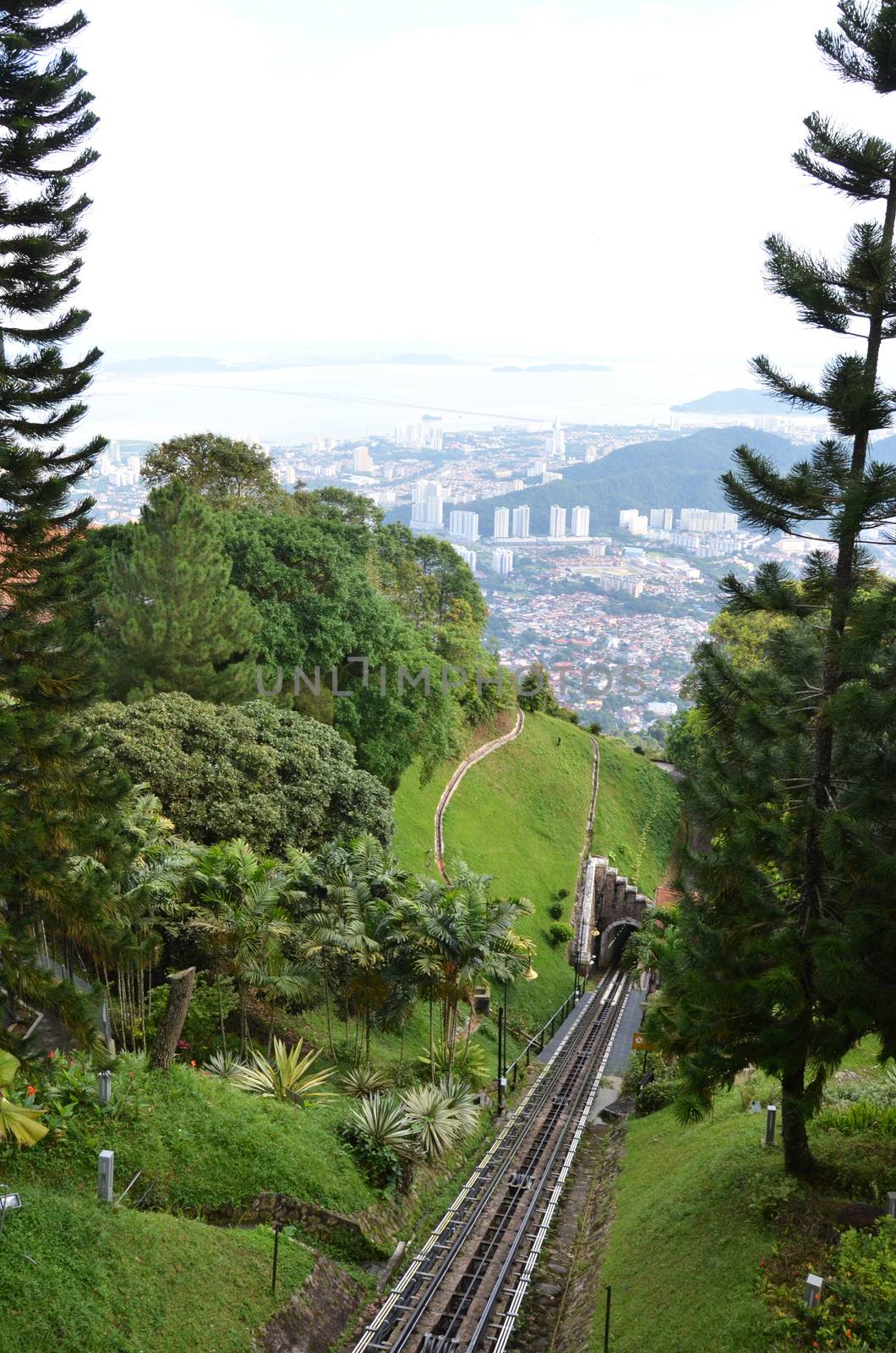 A tram railway on Penang Hil, Malaysia. by tang90246