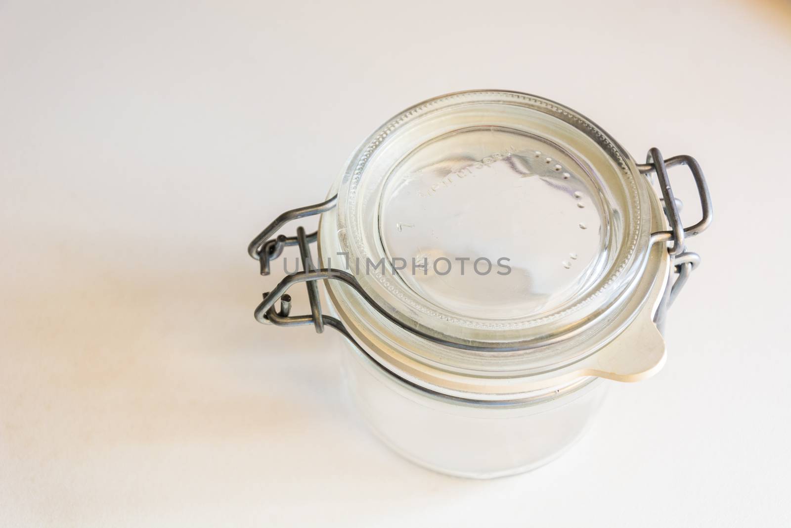 close up of a closed hermetic glass jar