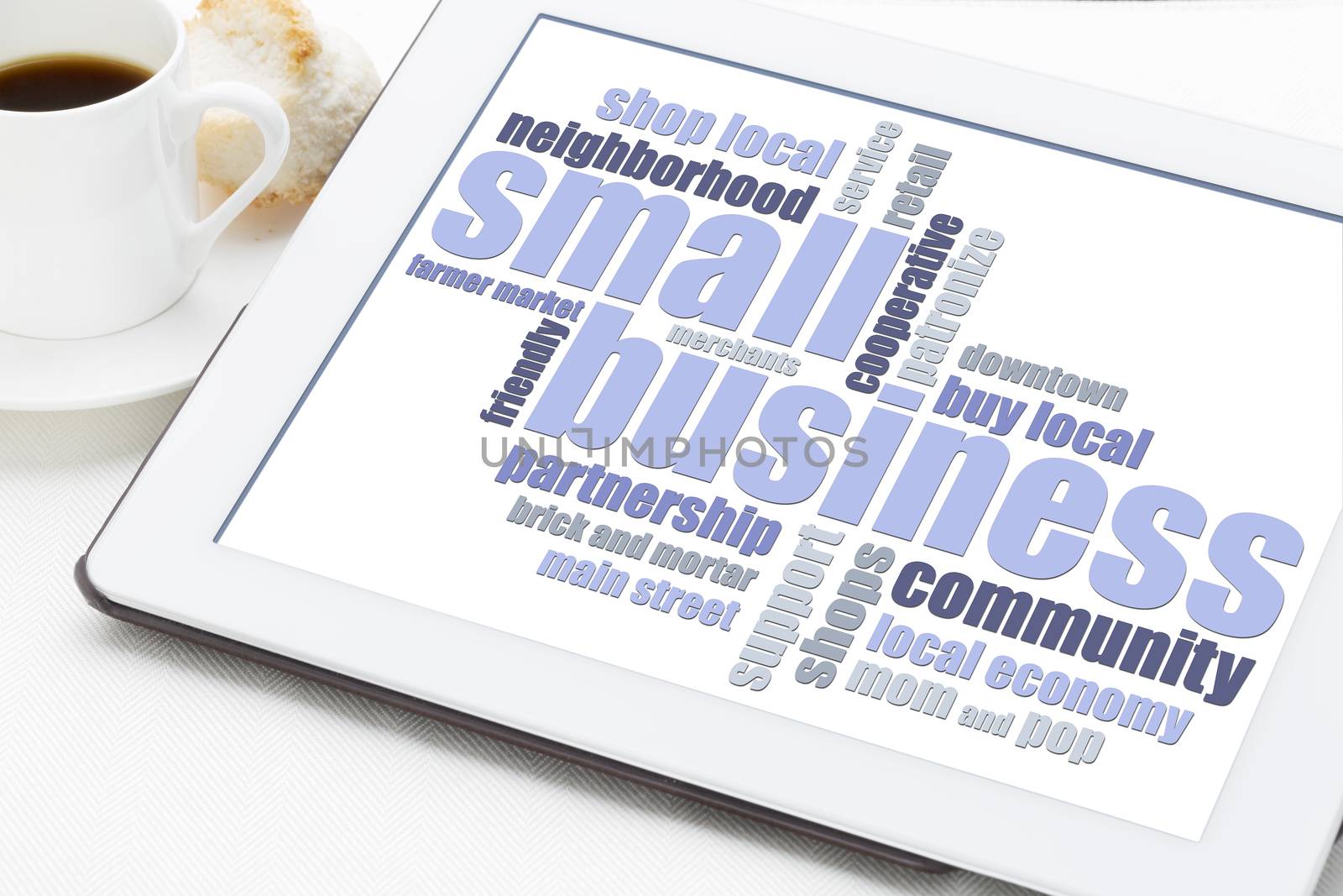 small business word cloud on tablet  by PixelsAway