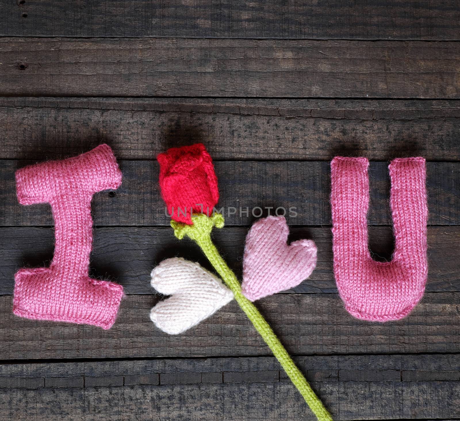 Amazing valentine background in pink colour, symbol of heart, i love you message, rose flower, all gift make handmade, knit from yarn, Valentines day on feb 14 is romantic day for love