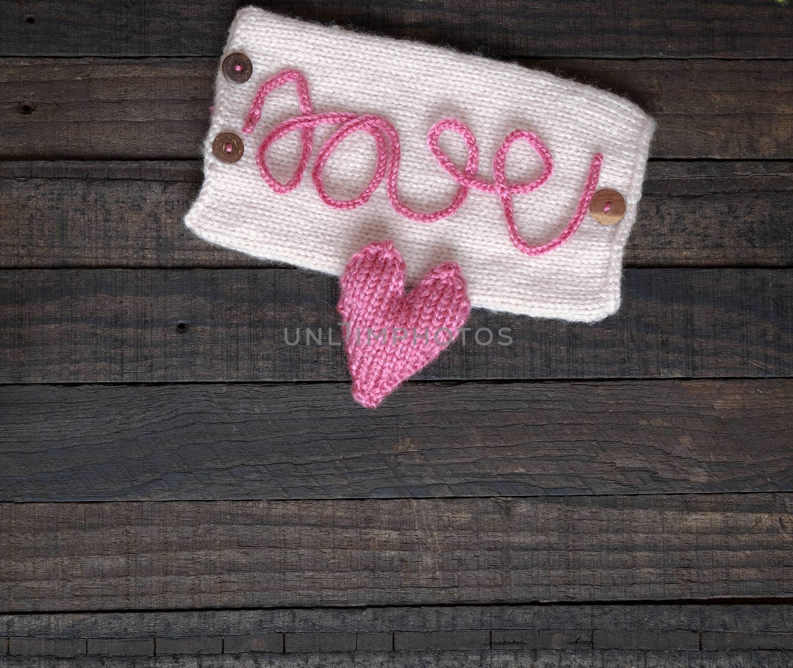 Amazing valentine background in pink colour, symbol of heart, i love you message, rose flower, all gift make handmade, knit from yarn, Valentines day on feb 14 is romantic day for love