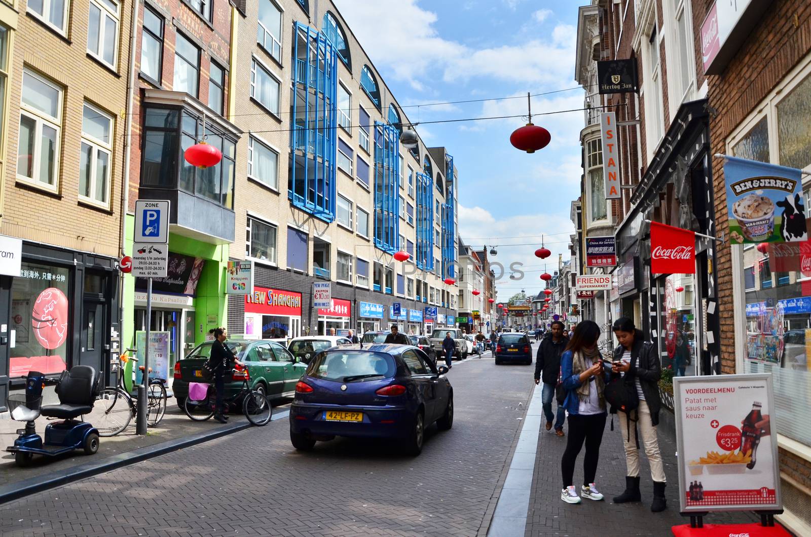 The Hague, Netherlands - May 8, 2015: People visit China town in The Hague by siraanamwong