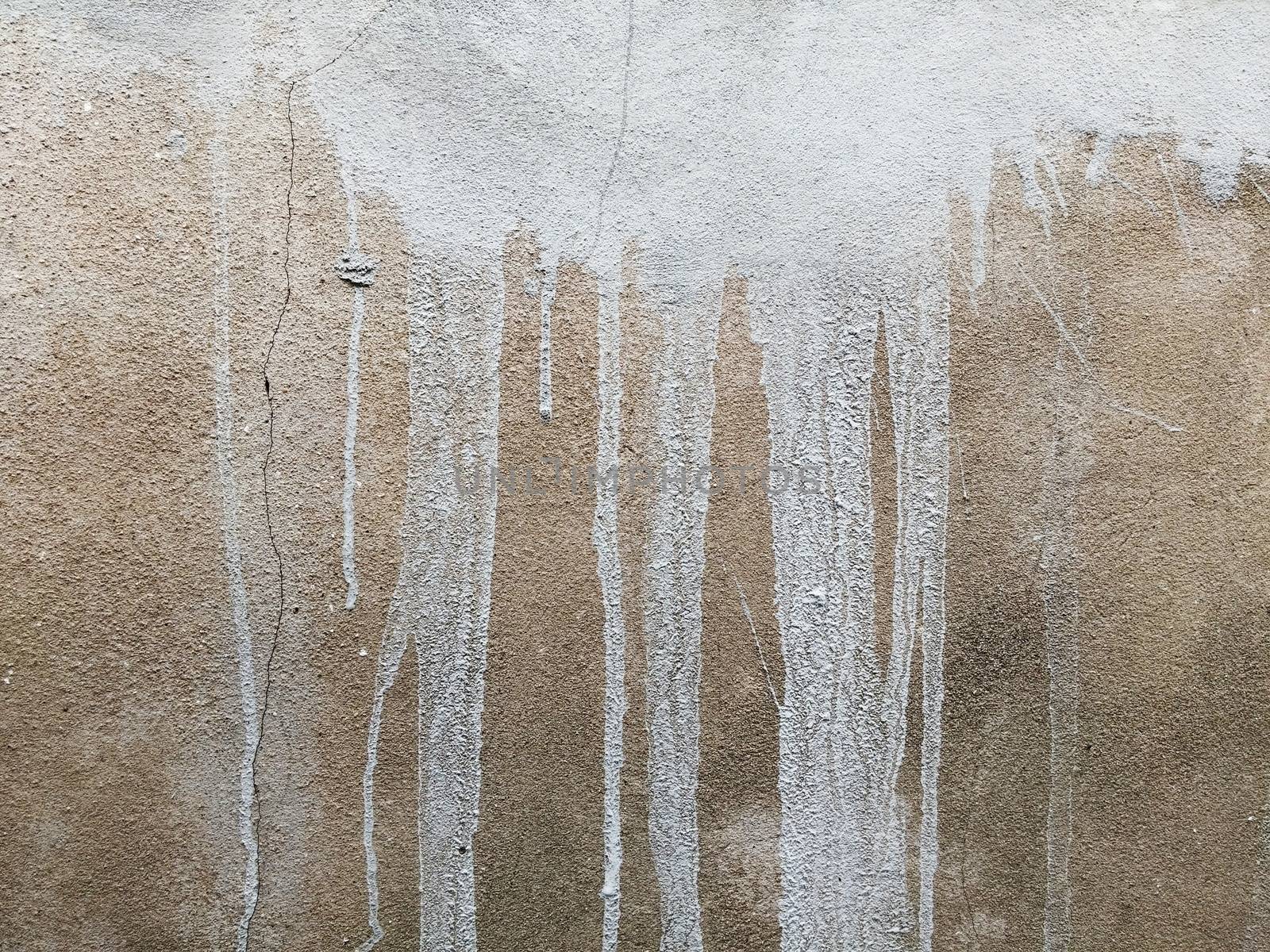 white color drop on old cement wall