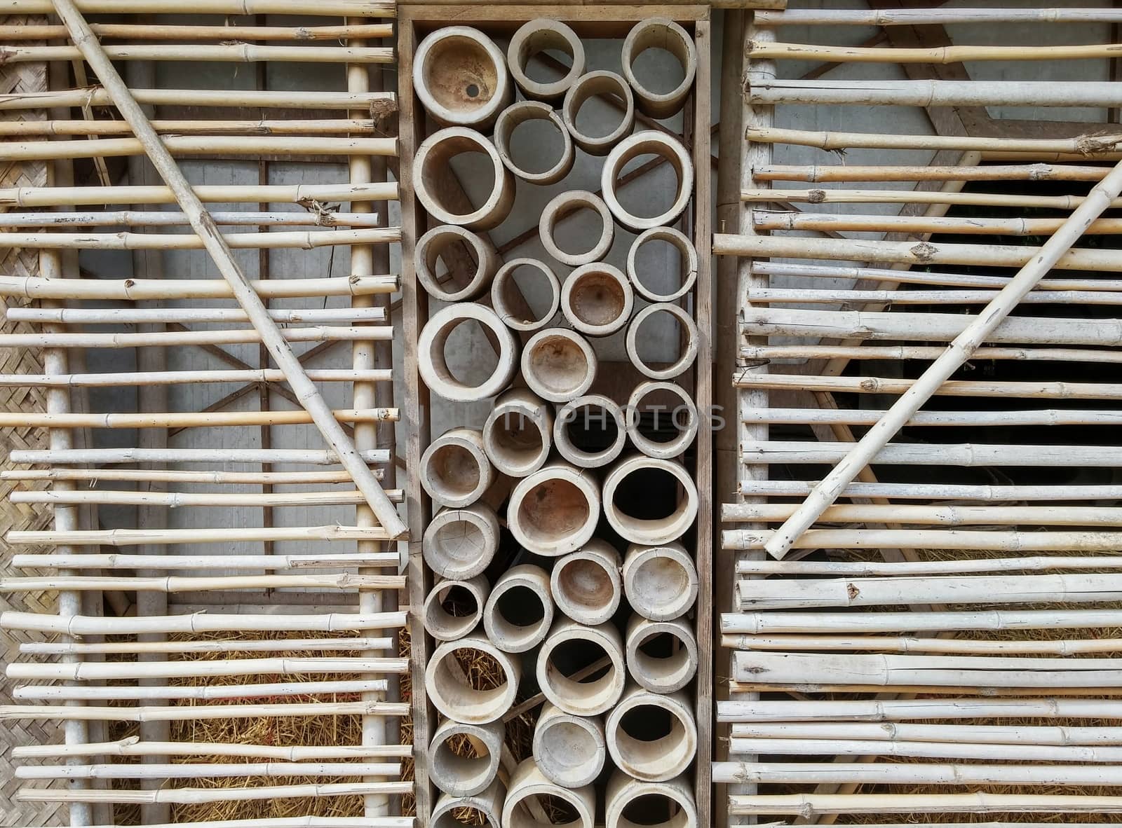 designed panel by pattern of bamboo