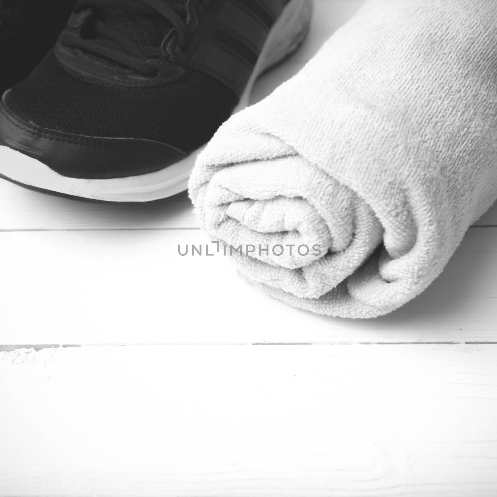 running shoes and towel black and white tone color style by ammza12