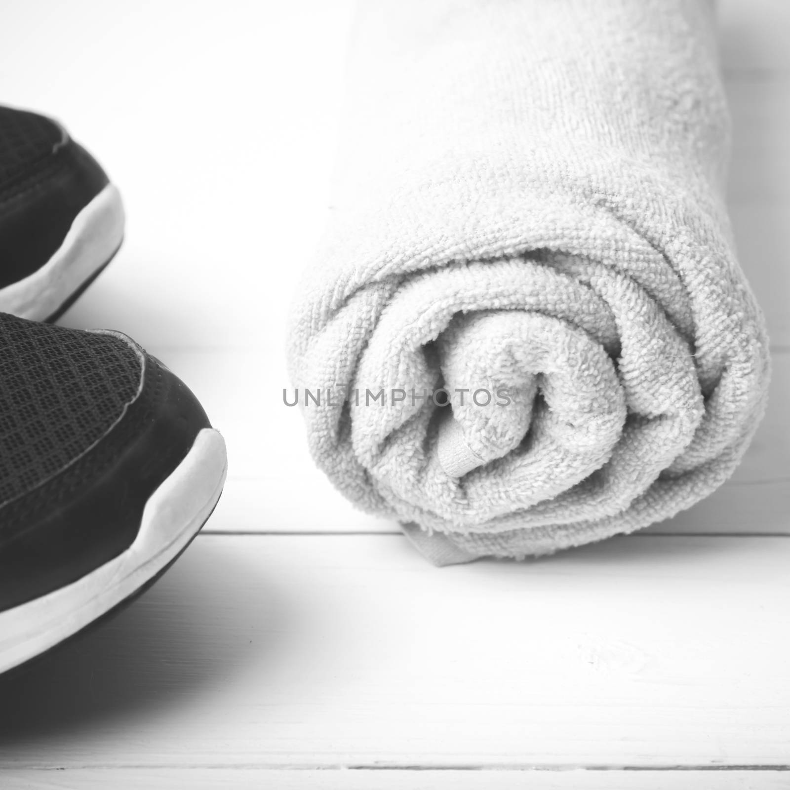 running shoes and towel black and white tone color style by ammza12