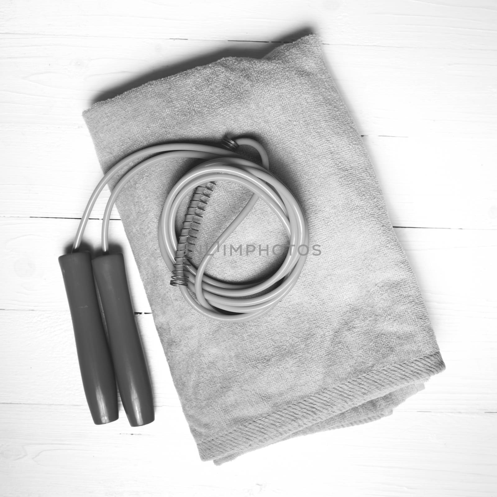 fitness equipment:towel,jumping rope black and white color style by ammza12