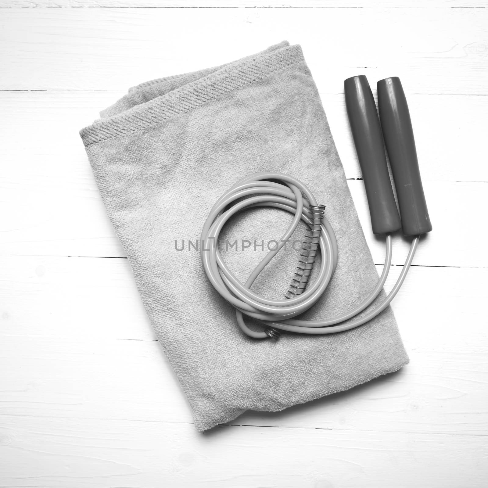 fitness equipment:towel,jumping rope black and white color style by ammza12