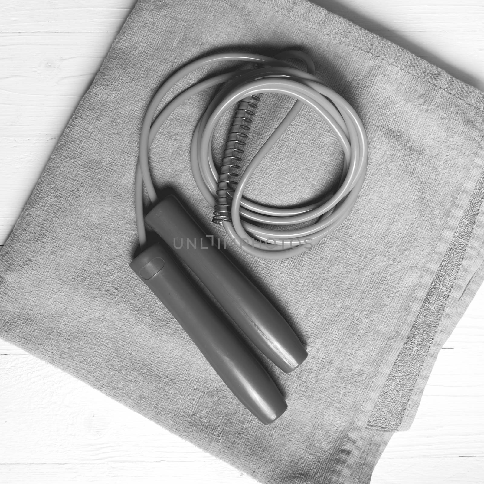 fitness equipment:towel,jumping rope black and white color style by ammza12