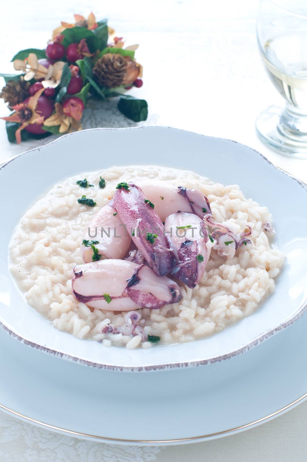 Risotto with crab and squid, italy