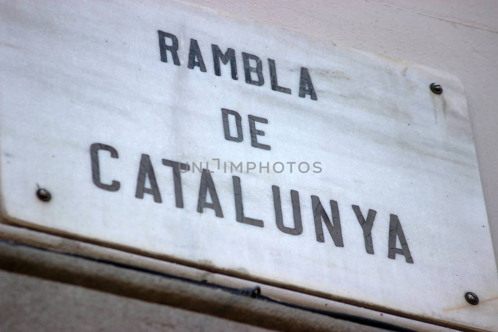 Rambla de Catalunya Street Sign in Barcelona, Spain