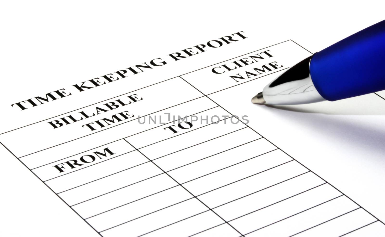 Attorney filling out report of hours worked for the client