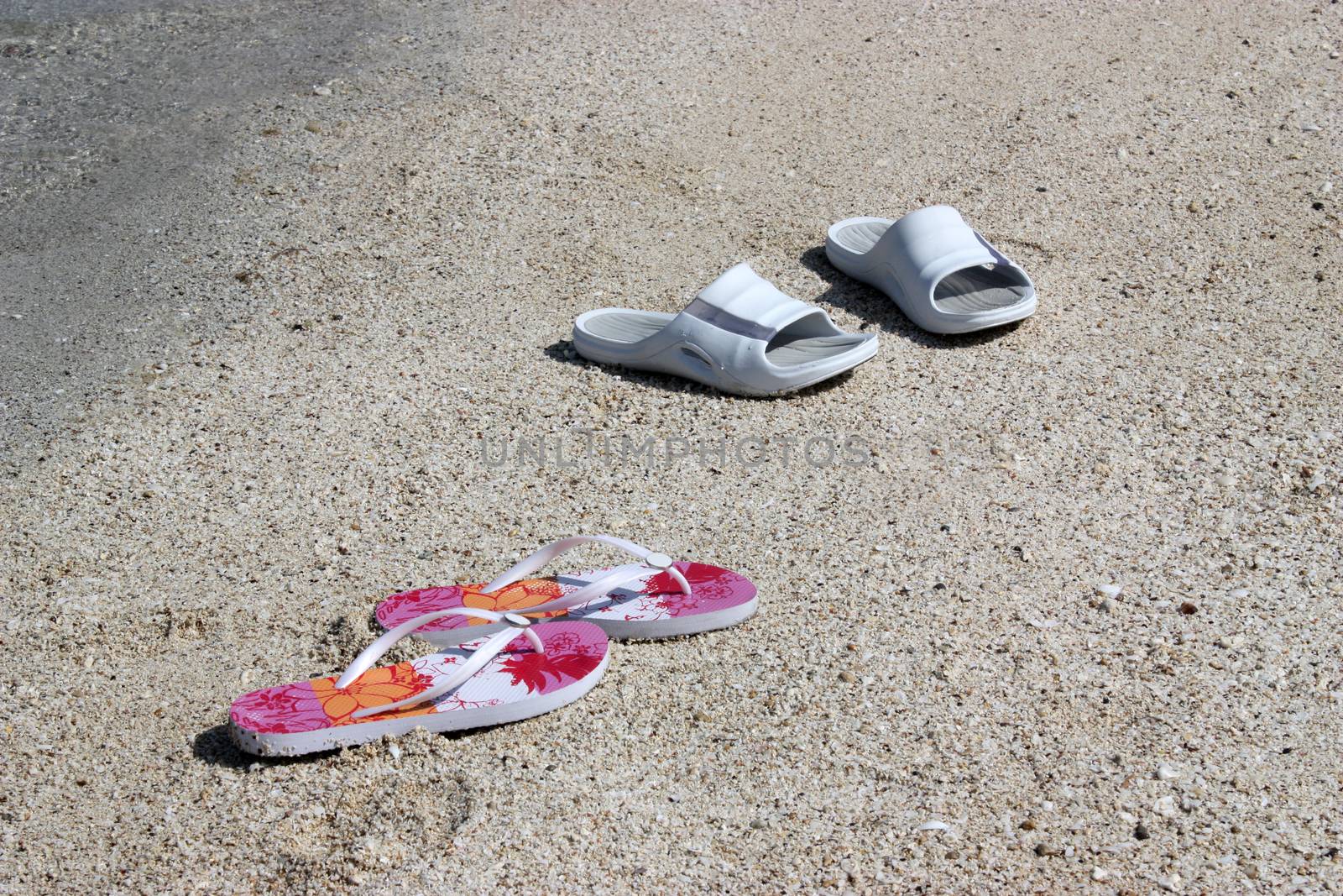 Sandals on the beach