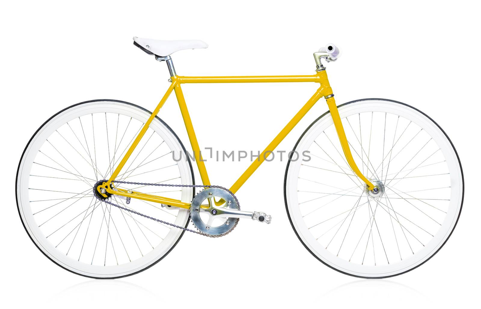 Stylish hipster bicycle isolated on white by vlad_star