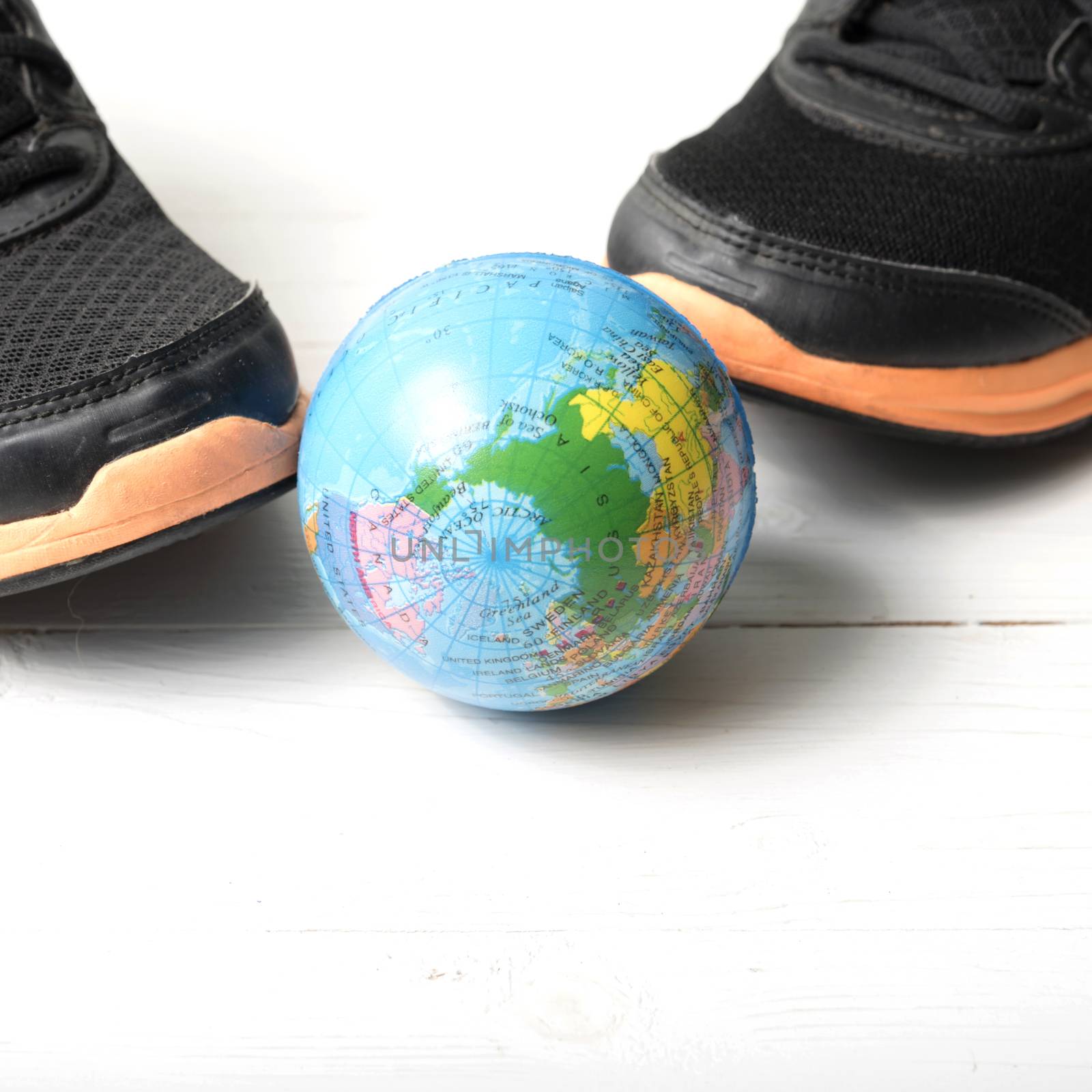 running shoes and earth ball by ammza12