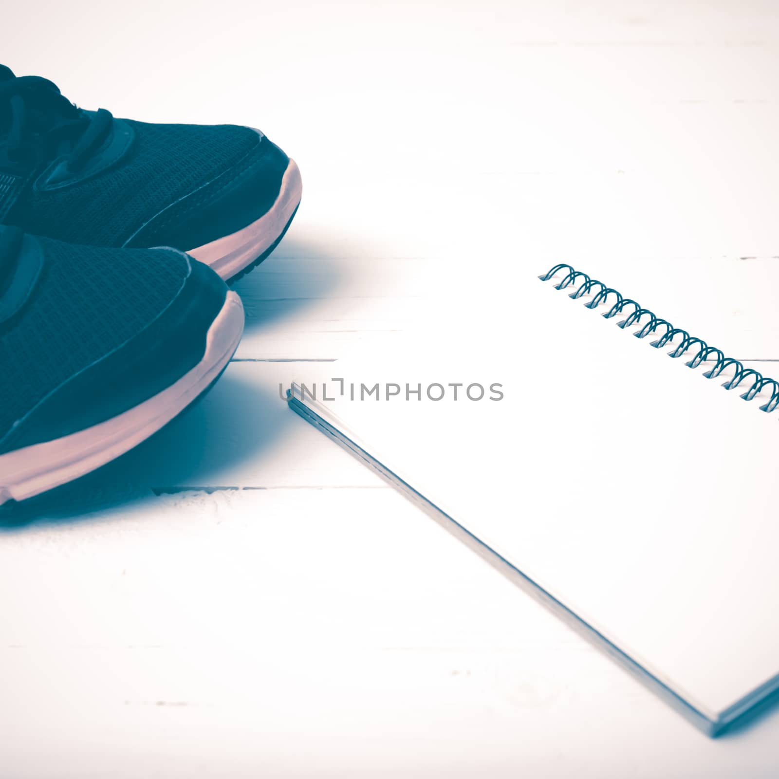 running shoes and notepad vintage style by ammza12