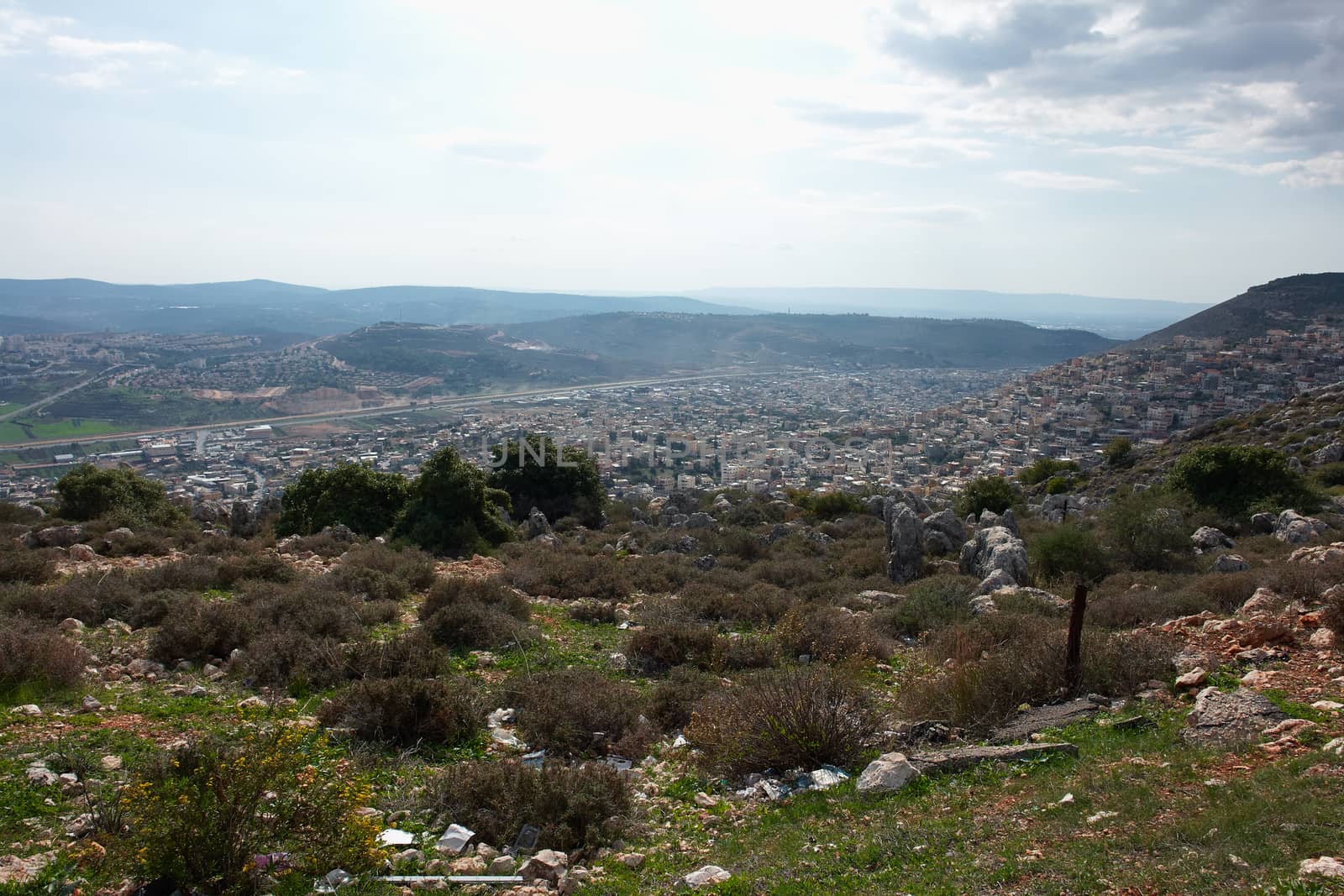 Typical nature view landscape of the Galilee area in Israel                               