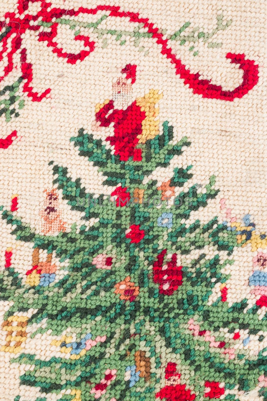 detail of Christmas cross stitch , use for back ground