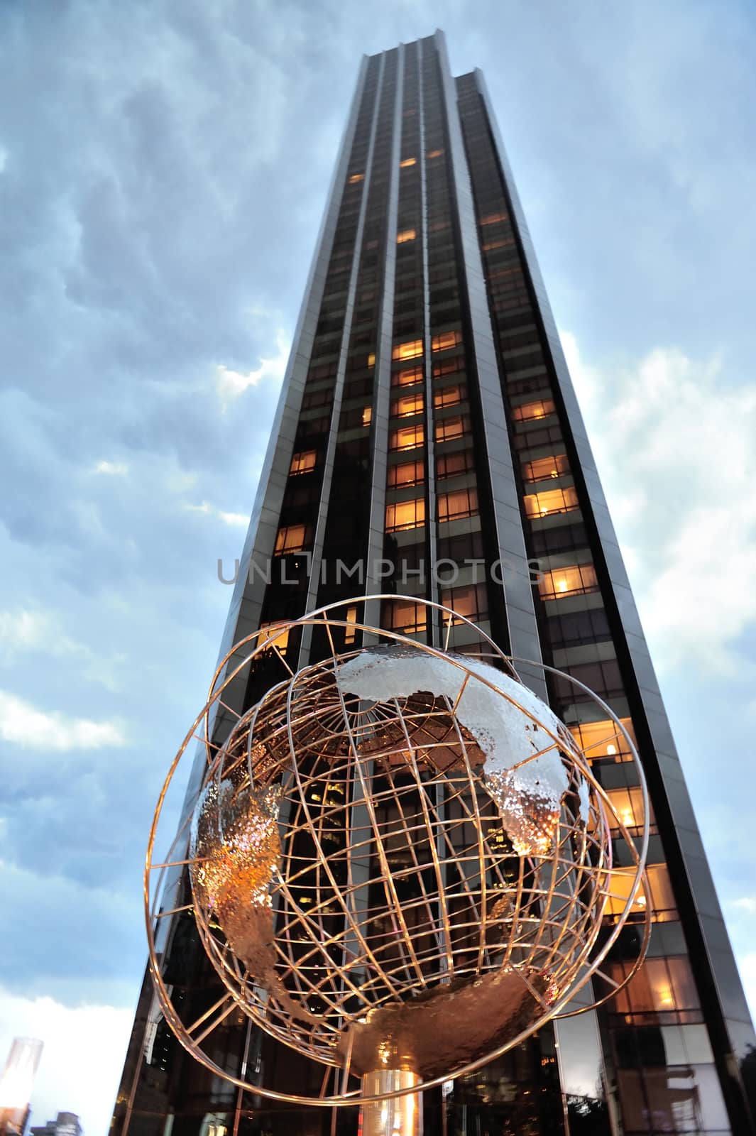 Sculpture of Earth in front of Trump Towers in Manhattan