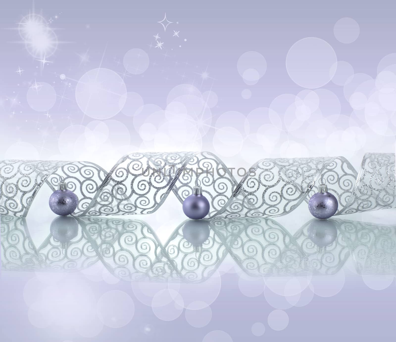 Christmas decoration with ball ornaments over abstract background